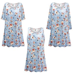 NEW! Plus Size Blue Spring Fields Extra Long Women's Ultra Soft Tops Customizable