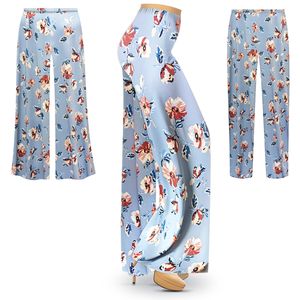 Plus Size & Supersize Blue Spring Fields Slinky Womens Palazzo Pants & Tapered Pants 1x 2x 3x 4x 5x 6x 7x 8x 9x