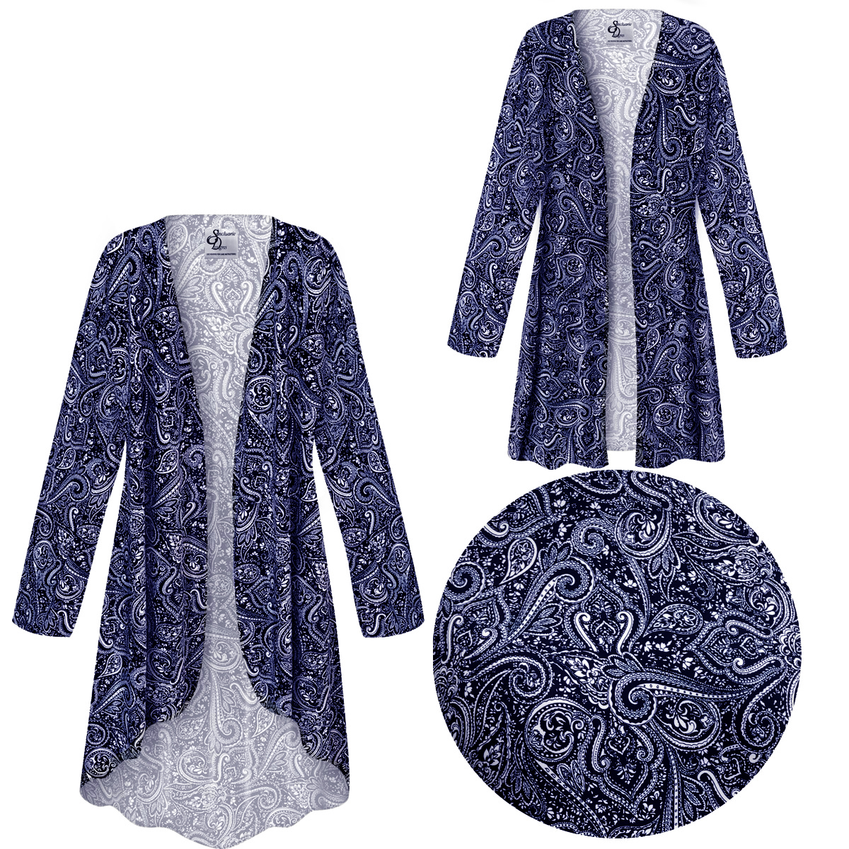 SOLD OUT! Plus Size Blue Medallion Chintz Slinky Womens Jackets