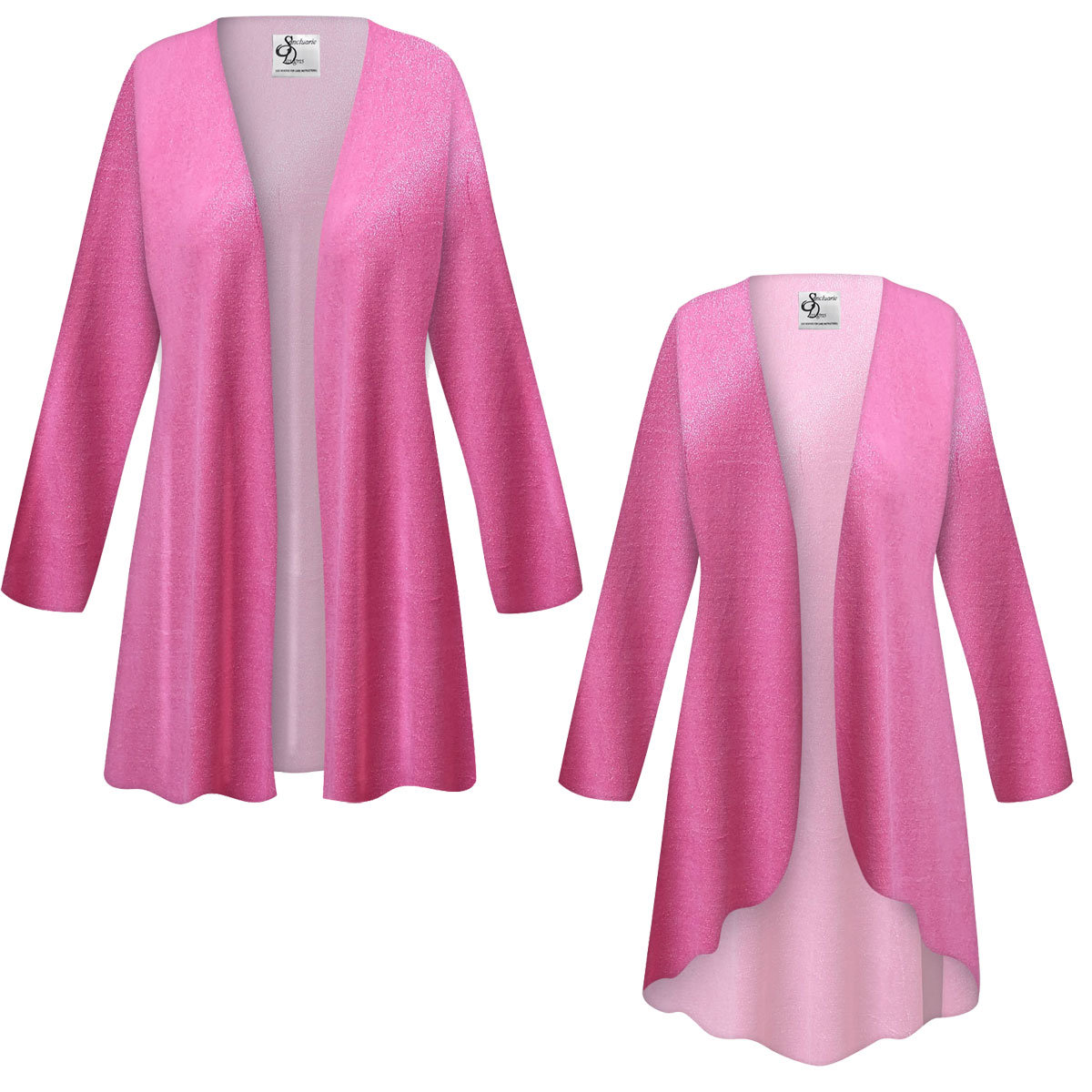 Plus Size Doll Pink Velour Women's Jackets & Dusters Customizable