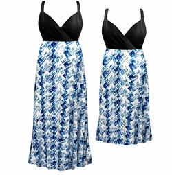 Plus Size Empire Waist Women's Dress Mykonos in Rayon Challis Fabric
