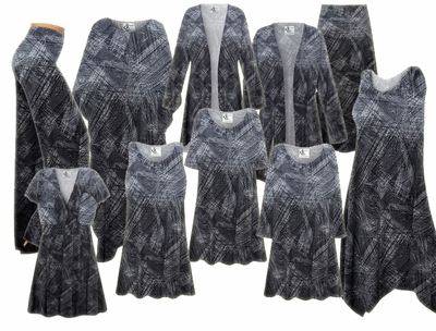 SOLD OUT! Plus Size Graphite Tags Slinky Women's Tops, Dresses, Coverups, Jackets, Skirts, Pants and more! Lg to 9x