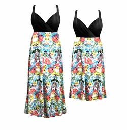 Plus Size Hawaiian Memories Empire Waist Womens Dress