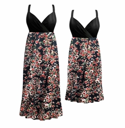 Plus Size Midnight Red Garden Empire Waist Womens Sheer Dress