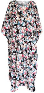 Plus Size Orange Blossom Cotton Caftan Dress 1x to 9x