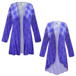 Plus Size Royal Blue Sheer Lace Women's Jackets & Dusters Customizable