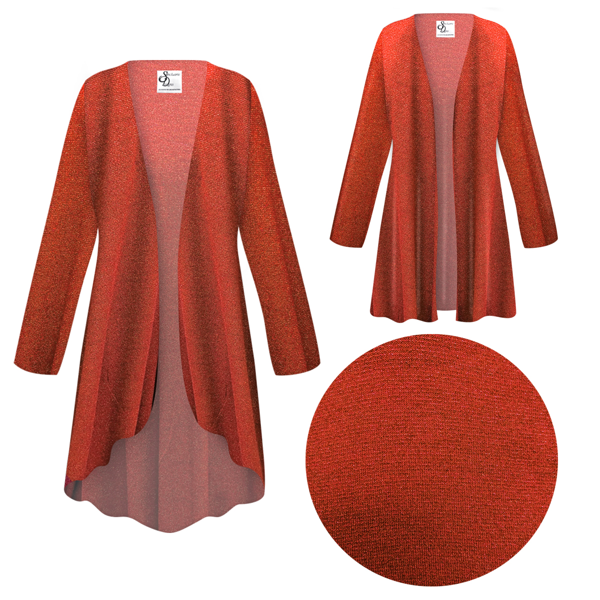 Plus Size Womens Jackets & Dusters Molten Mandarin Knit Sweater Fabric