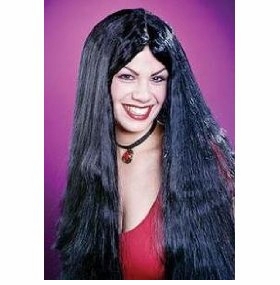 CLOSEOUT CLEARANCE! 25" Black Witch Wig Halloween Costume Accessory Black Wig