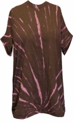 SOLD OUT! SALE! Brown Starburst With Light Pink Tie Dye Plus Size T-Shirt 3x 4x 5x 6x