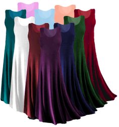 CLOSEOUT CLEARANCE! Plus Size Solid Color Slinky - Cotton - Rayon Tank Dress XL 0x 1x 2x 3x 4x 5x 6x 7x 8x