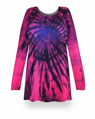 SOLD OUT! SALE! Pink Tie Dye Round Neck Long Sleeve Plus Size T-Shirt 4x