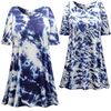 SOLD OUT! SALE! Blue Seas Tie Dye Plus Size & Supersize X-Long T-Shirt 0x 1x 2x 3x 4x 5x 6x 7x 8x