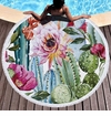 CLOSEOUT CLEARANCE! Cactus Garden Print Round Mandala 60" Oversize Beach Towel With Tassels!