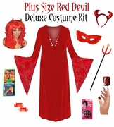SALE! Plus Size Sexy She Devil Costume + Accessory Kit! Plus Size & Supersize Halloween Costume Lg XL 1x 2x 3x 4x 5x 6x 7x 8x 9x