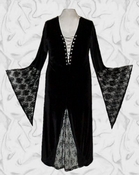 SALE! Plus Size Double Lace Lace-up Bell Sleeve Dress Witch Vampiress Vampire Halloween Costume Lg XL 1x 2x 3x 4x 5x 6x 7x 8x 9x