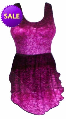 CLOSEOUT CLEARANCE! Purple Seas Graphic Print Plus Size Swimsuit & Supersize Front Skirted 2pc Swimdress 0X 2X