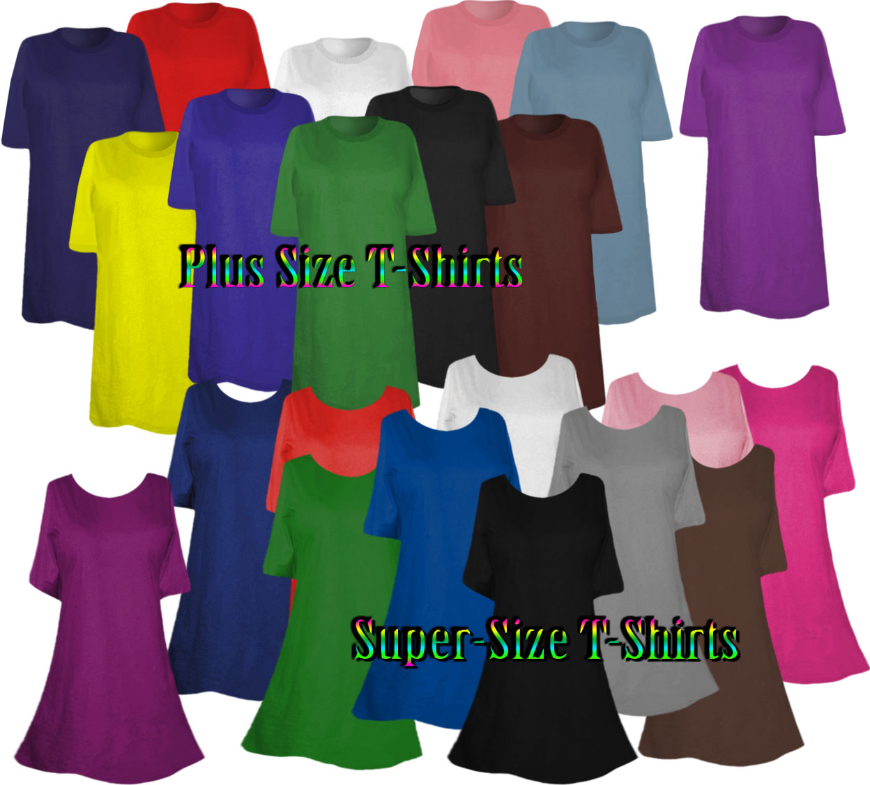 Plus Size u0026 Supersize Solid Color T-Shirts on SALE! 0x 1x 2x 3x 4x 5x 6x 7x  8x 9x - Extra Long