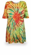 SOLD OUT! SALE! Tangerine Explosion Tie Dye Plus Size T-Shirt L XL 2x 3x 4x 5x 6x