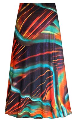 NEW! Shimmery Sunset Wave Slinky Plus Size Pull-On Skirt Customizable 1x to 9x