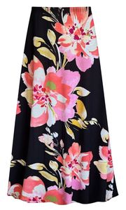 NEW!  Large Pink Flowers Rayon Jersey Print Skirts - Plus Size Customizable 1x to 9x