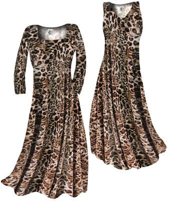 CLOSEOUT CLEARANCE! Brown & Black Animal Print Slinky Plus Size & Supersize Shirt 7x
