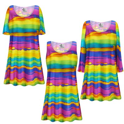 Plus Size & Supersize Customizable End of the Rainbow Print Slinky Women's Tops 1x 2x 3x 4x 5x 6x 7x 8x 9x
