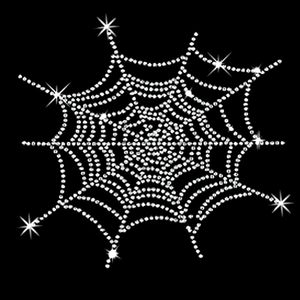 Sparkly Rhinestud Rhinestones Spider Web Halloween Costume Plus Size & Supersize Spiderweb T-Shirts 5XL