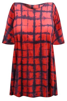 SOLD OUT! Red & Black Plaid Tie Dye Plus Size T-Shirt L XL 2x 3x 4x 5x 6x