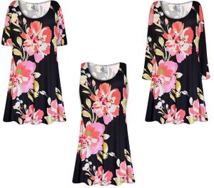 NEW! Large Pink Flowers Rayon Jersey Customizable Tops - Plus Size 0x-9x