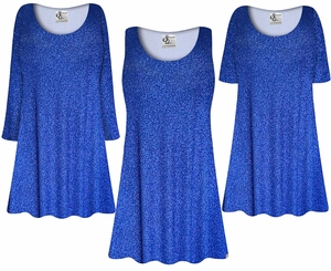Plus Size Royal Shinny Glitter Slinky Tunic Top Customizable Top | XL-9X