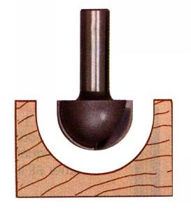 Amana 45904 Core Box Router Bit  1/8 Radius, 1/4 Shank