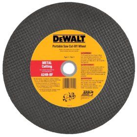 Dewalt DW8022 12" X 1/8" X 1" A24N Abrasive Metal Cutting Wheel