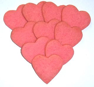 1 Pound Mini Pink Heart Shaped Cookies in a Decorative Tray with Krinkle