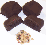 Chocolate Covered Brownie Bites with Hazelnuts in a 8 oz. Standing Box  