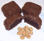 Chocolate Covered Brownie Bites with Peanut Butter Chips in a Large Tin  