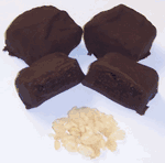 Chocolate Covered Brownie Bites with Rice Krispies in a Large Tin  