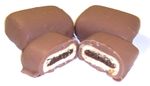 Chocolate Covered Fig Newtons in a Decorative Tray with Krinkle Paper