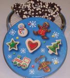 Chocolate Covered Gourmet Pretzels in a Christmas Tin