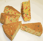 Confetti Cake with Your Choice Fudge and Filling - White Chocolate Topping - Decorated with Dark Chocolate