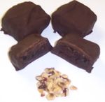 Dark Chocolate Covered Browine Bites with Hazelnuts in a 1 Pound Square Box