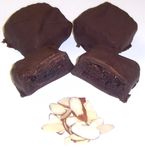 Dark Chocolate Covered Brownie Bites with Almonds in a 1/2 Pound Decorative Box  