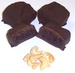 Dark Chocolate Covered Brownie Bites with Cashews in a 1 Pound Decorative Bag 