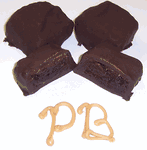 Dark Chocolate Covered Peanut Butter Brownie Bites in a 1/2 Pound Decorative Box