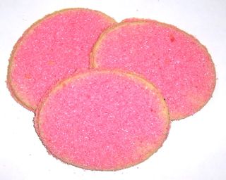 Egg Shaped Sugar Cookies with Pink Sugar in a 1 Pound Decorative Box