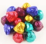 Foil Wrapped Solid Dark Chocolate Bells in a 1/2 Pound Standing Box