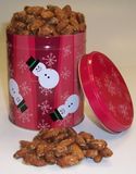 Glazed Nuts in a Christmas Can