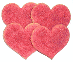 Heart Shaped Sugar Cookies with Red & Pink Sugar in a Mini Tin