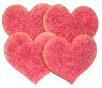 Heart Shaped Sugar Cookies with Red & Pink Sugar in a Pail