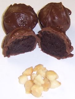 Milk Chocolate Brownie Balls with Macadamia Nuts in a 1 Pound Decorative Box