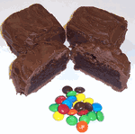 Milk Chocolate Covered Brownie Bites with M&M's in a 1/2 Pound Decorative Bag